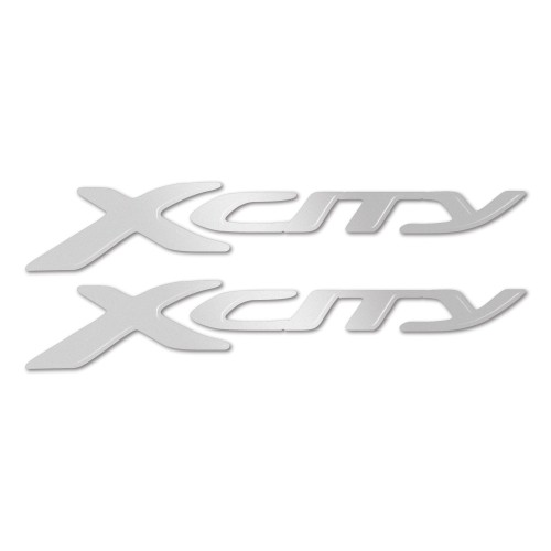 ADESIVI/STICKERS 3D SCRITTA SCOOTER XCITY compatibile YAMAHA X-CITY 250 ARGENTO
