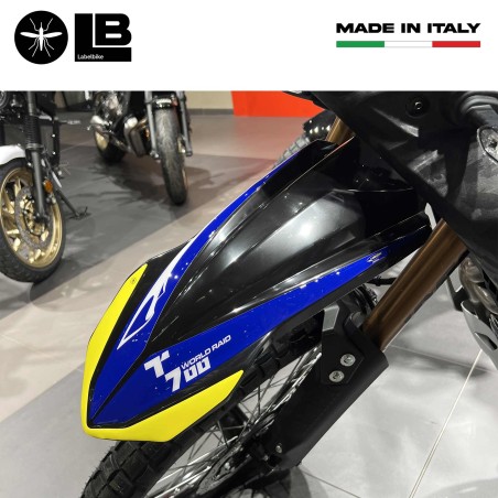 Adesivo 3D Parafango alto compatibile con Yamaha Tenere 700 World Raid - Blu