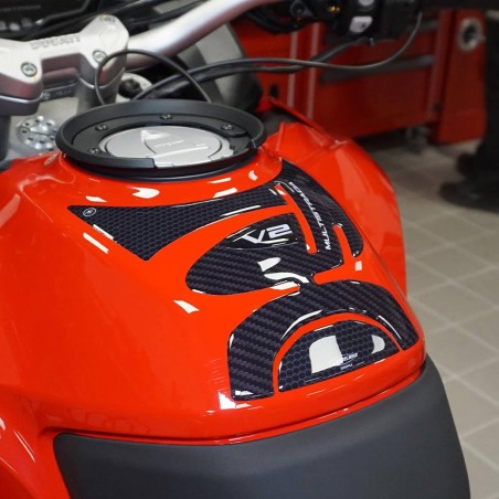 3D Tank Guard Aufkleber kompatibel mit Ducati Multistrada V2 950 Motorrad 2022