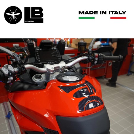 3D Tank Guard Aufkleber kompatibel mit Ducati Multistrada V2s 950 Motorrad 2022