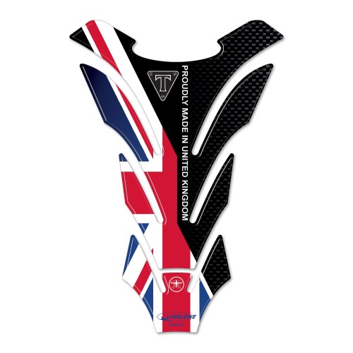 3D TANK PROTECTOR STICKER COMPATIBLE WITH TRIUMPH MOTORBIKES - UNION JACK CARBON 2