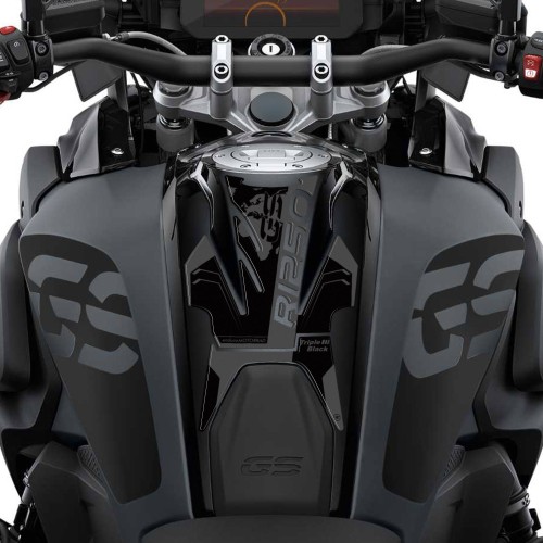3D Sticker Motorcycle Tank Guard compatible with BMW R 1250 GS Triple Black 2021-23