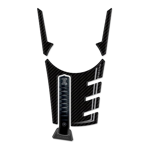 Sticker 3D protecteur de réservoir de moto compatible avec Suzuki Katana 2019-2023 Gris