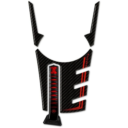 Sticker 3D protecteur de réservoir de moto compatible avec Suzuki Katana 2019-2023 Rouge 2