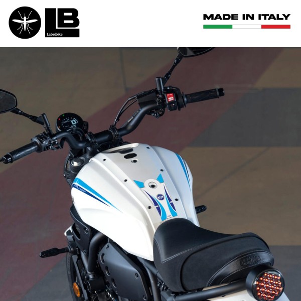 3D Aufkleber Motorrad Tankschutz passend für Yamaha XSR700 Historic White 2022