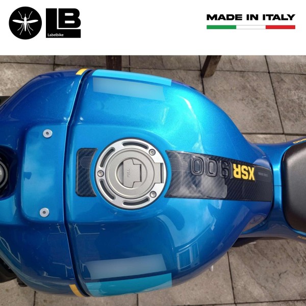 Adesivo 3D Paraserbatoio moto compatibile con Yamaha XSR900 2022 - giallo