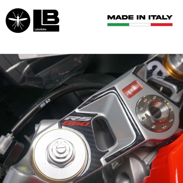 Adesivo 3D Piastra Forcella Sterzo compatibile con Aprilia RS 660 2020-2025