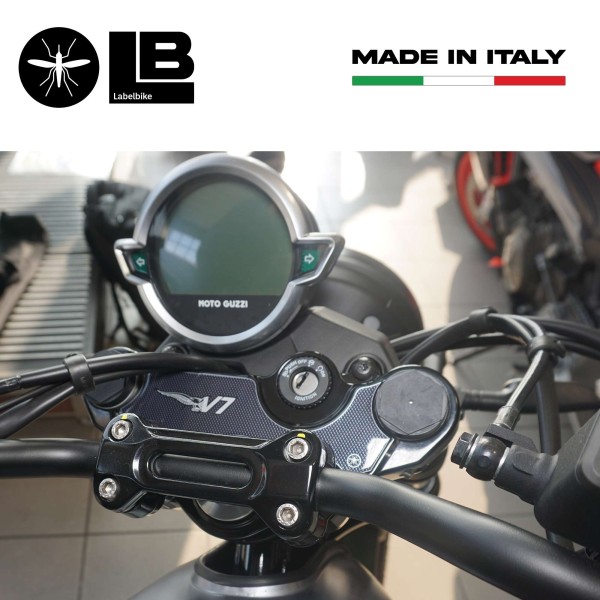 Adesivo 3D Piastra Forcella Sterzo compatibile con Moto Guzzi V7 Stone e Special