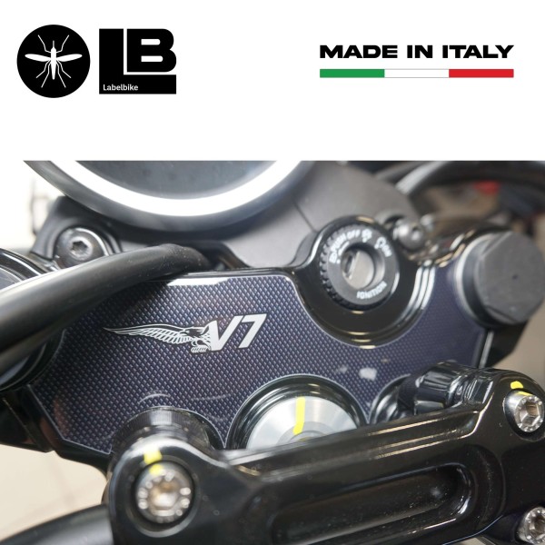 Adesivo 3D Piastra Forcella Sterzo compatibile con Moto Guzzi V7 Stone e Special