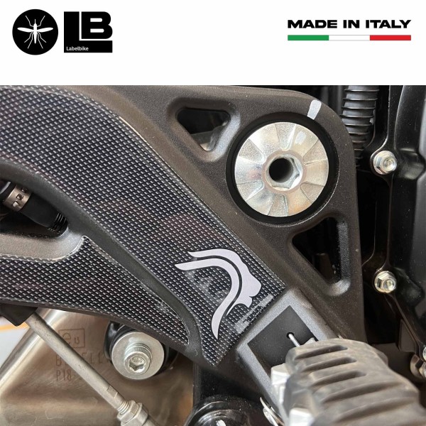 Autocollant 3D Protecteur de talon moto compatible avec Benelli Leoncino 500