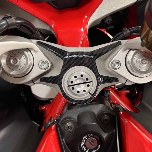 Adesivo 3D Protezione Piastra Forcella compatibile con Moto Ducati Supersport