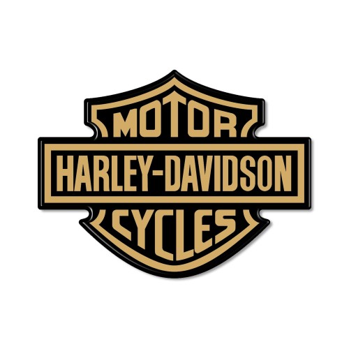 ADESIVO 3D STEMMA LOGO SERBATOIO compatibile MOTO HARLEY DAVIDSON 95x70 Oro
