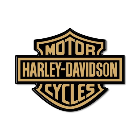 ADESIVO 3D STEMMA LOGO SERBATOIO compatibile MOTO HARLEY DAVIDSON 95x70 Oro