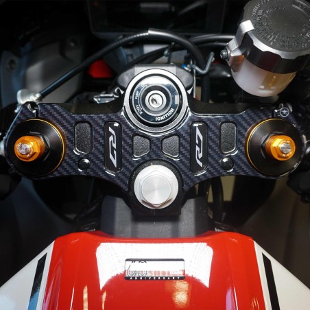 Adesivo 3D Protezione Piastra Forcella Sterzo compatibile con Yamaha R7 2021-25