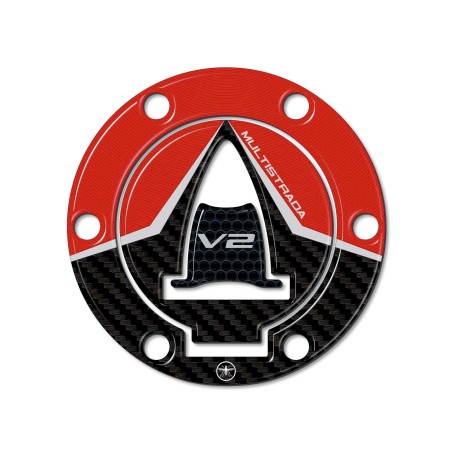 Sticker de protection de bouchon de réservoir 3D compatible avec Ducati Multistrada V2 2022