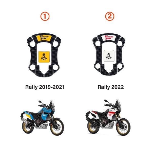 Autocollant 3D de protection de bouchon de réservoir compatible avec Yamaha Tenere 700 à partir de 2019.