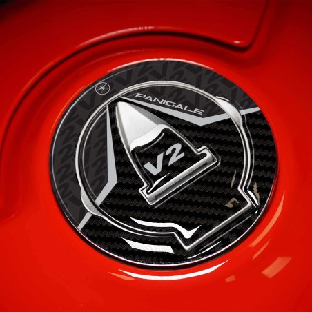 3D Tank cap sticker compatible with Ducati Panigale V2 bike 2020-2024