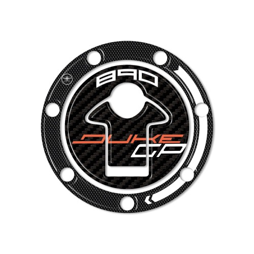 Adesivo 3D Tappo serbatoio moto compatibile con Ktm Duke 890 GP 2022-23 bianco 2