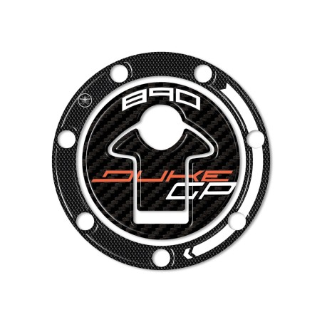 Adesivo 3D Tappo serbatoio moto compatibile con Ktm Duke 890 GP 2022-23 bianco