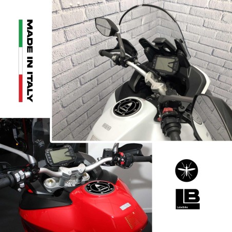 ADESIVO gel 3D per Tappo Serbatoio MOTO compatibile DUCATI MULTISTRADA 950 nero