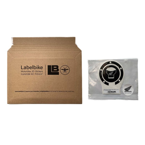 Adesivo Honda Protezione tappo serbatoio moto a 5 fori - Logo Honda Bianco