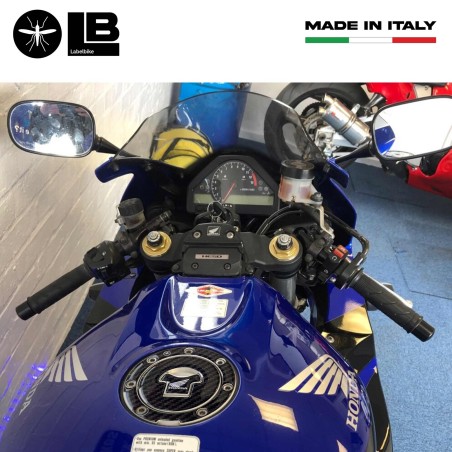 Adesivo Honda Protezione tappo serbatoio moto a 7 fori - Logo Honda Bianco