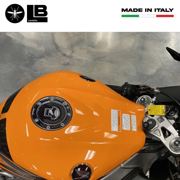 Adesivo Honda Protezione tappo serbatoio moto a 7 fori - Logo Honda Bianco