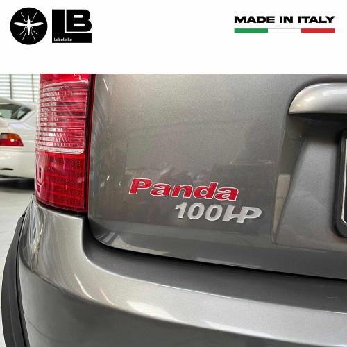 Resin gel sticker 3D written Panda 100 hp car emblem compatible with Fiat 2