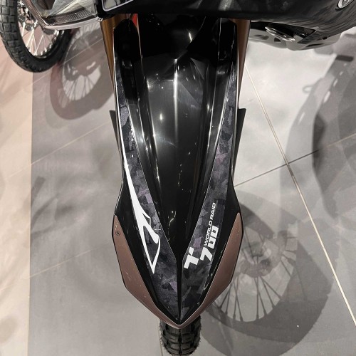 Autocollant pour garde-boue haut de moto compatible avec Yamaha Tenere 700 World Raid - Noir