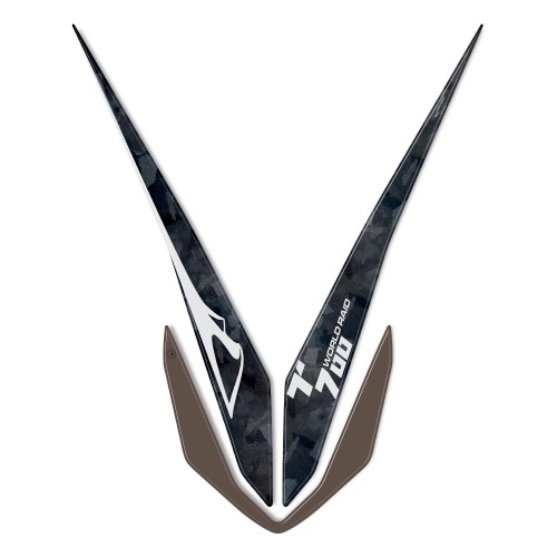 Autocollant pour garde-boue haut de moto compatible avec Yamaha Tenere 700 World Raid - Noir 2