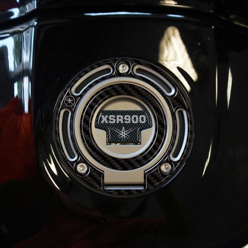 Adesivo resina 3D Protezione tappo serbatoio compatibile con Yamaha XSR900 nero