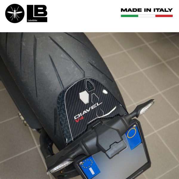 Autocollant de protection de plaque d'immatriculation 3D en résine compatible avec Ducati Diavel v4 2023