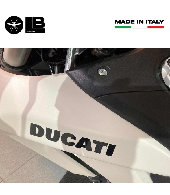 Kit 2 Adesivi Per Serbatoio Moto Scritta Ducati Adesivo Nero Stickers Racing