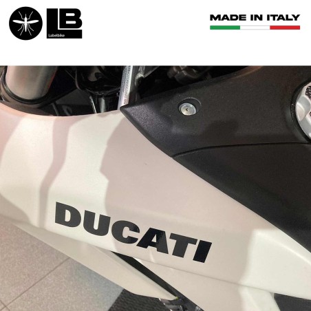 Kit 2 Adesivi Per Serbatoio Moto Scritta Ducati Adesivo Nero Stickers Racing