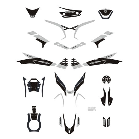 3D sticker kit silver scooter protectors compatible with Yamaha Tmax 560 2022