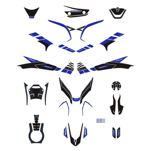 Kit de pegatinas 3D azul protectores scooter compatible con Yamaha Tmax 560 2022-2023