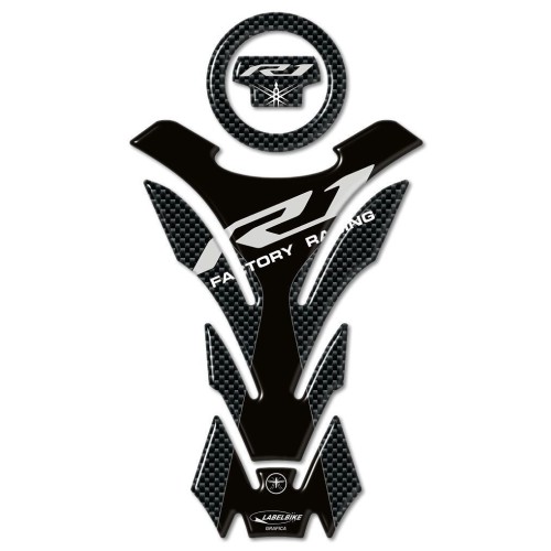 kit of 3D CARBON CARBON TANK PROTECTIONS compatible for YAMAHA R1 R 1 MOTORCYCLE