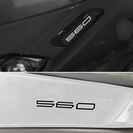 Kit d'autocollants 3D noir pour scooter compatible avec Yamaha Tmax 560 2022-2023