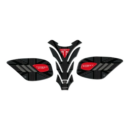Kit adesivi 3D per serbatoio moto compatibile Triumph Street Triple 2013-2021