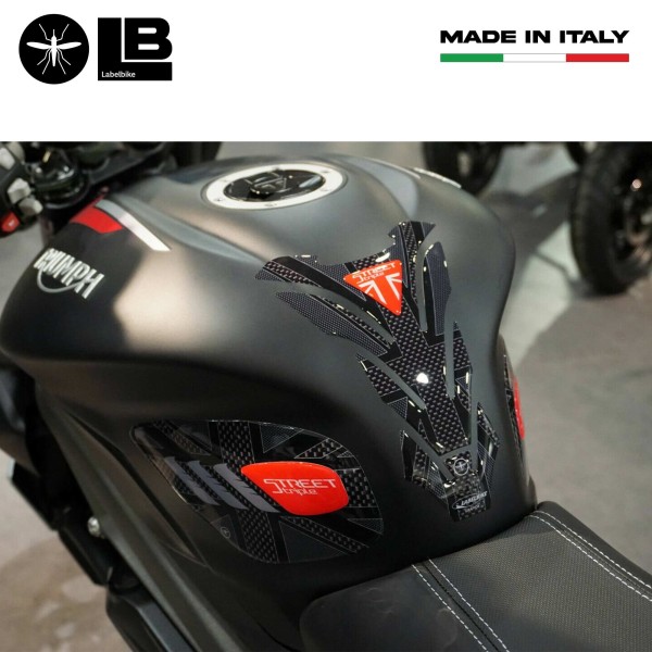 Kit adesivi 3D per serbatoio moto compatibile Triumph Street Triple 2013-2021