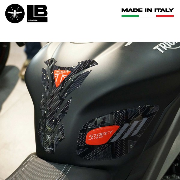 Kit adesivi 3D per serbatoio moto compatibile Triumph Street Triple 2013-2021