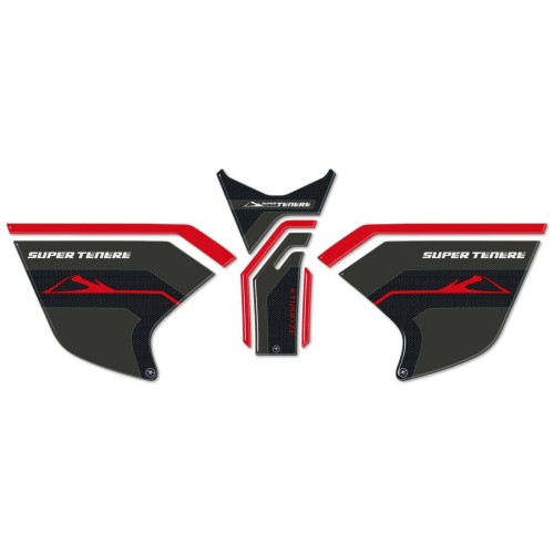 Kit d'autocollants 3D MOTO TANK PROTECTION compatible YAMAHA SUPER TENERE rouge