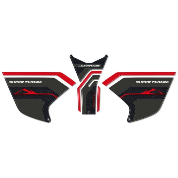Sticker kit 3D MOTO TANK PROTECTION compatible YAMAHA SUPER TENERE red