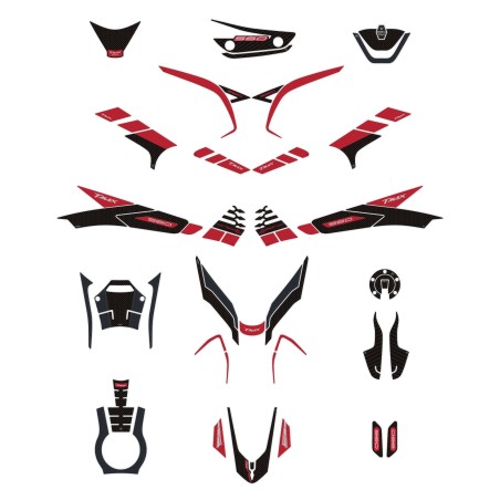 Kit adhesivos 3D rojos protectores scooter compatibles con Yamaha Tmax 560 2022-23