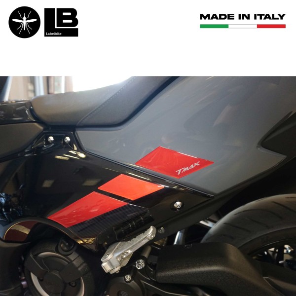 Kit adesivi 3D rosso protezioni scooter compatibili con Yamaha Tmax 560 2022-23