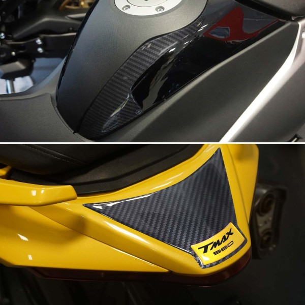 Kit adesivi 3D giallo protezioni scooter compatibili con Yamaha Tmax 560 2022-23