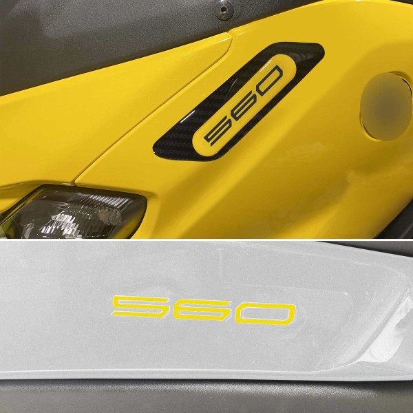 Kit d'autocollants 3D jaune pour scooter compatible avec Yamaha Tmax 560 2022-23