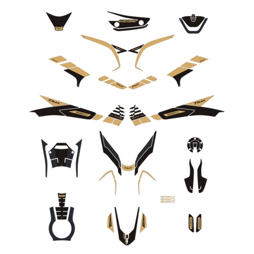 Kit adesivi 3D oro protezioni scooter compatibili con Yamaha Tmax 560 2022-2023