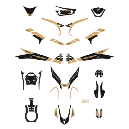 Kit adesivi 3D oro protezioni scooter compatibili con Yamaha Tmax 560 2022-2023