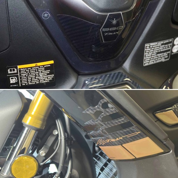 3D-Gold-Rollerschutz-Aufkleber-Kit kompatibel mit Yamaha Tmax 560 2022-2023